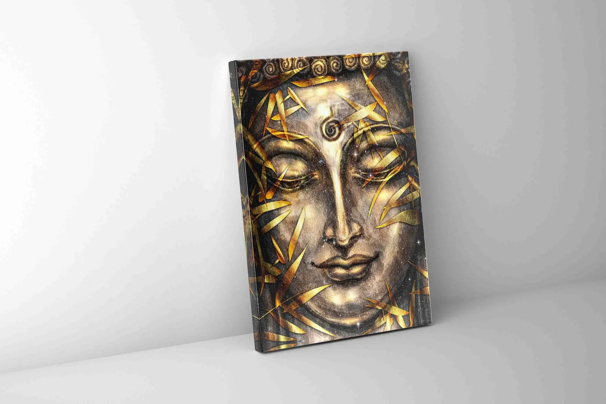 Canvas Pint Gold Buddha- Artwork-Gold varnish by Gtaart.ca