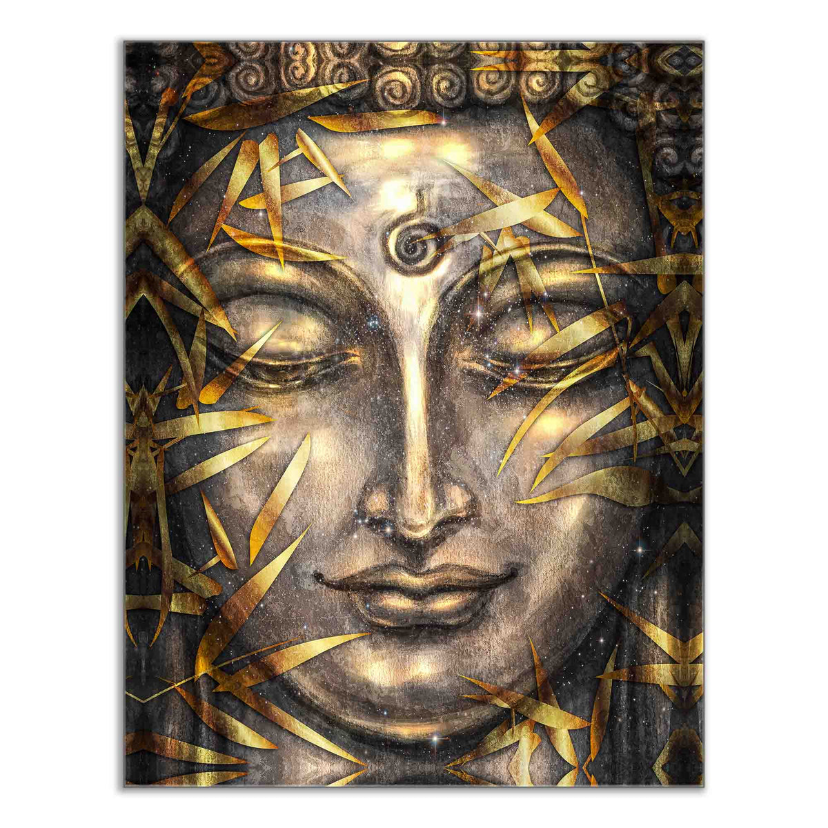 Canvas Pint Gold Buddha- Artwork-Gold varnish by Gtaart.ca