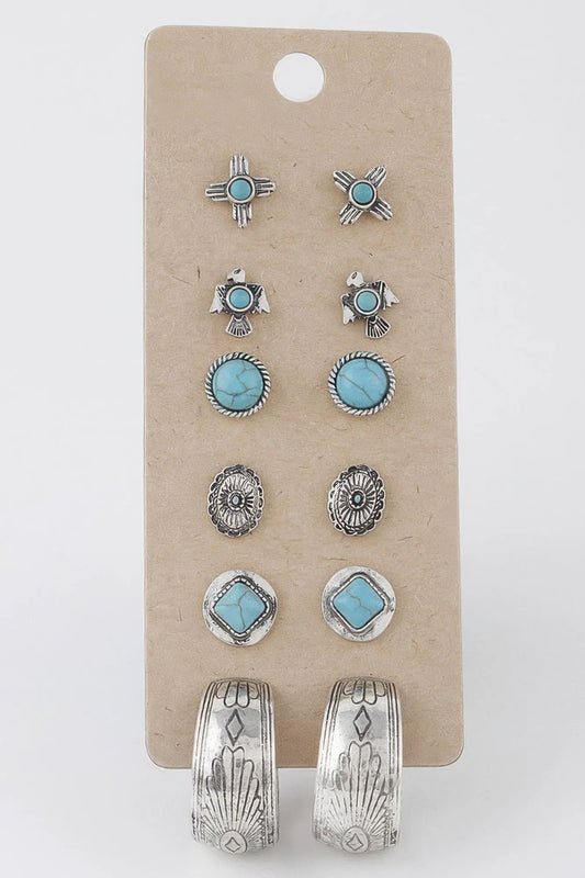 GRAMERCY Antique Sun Stud Earrings Set: NYFW BYMANYC ® New York by BYMANYC ® New York
