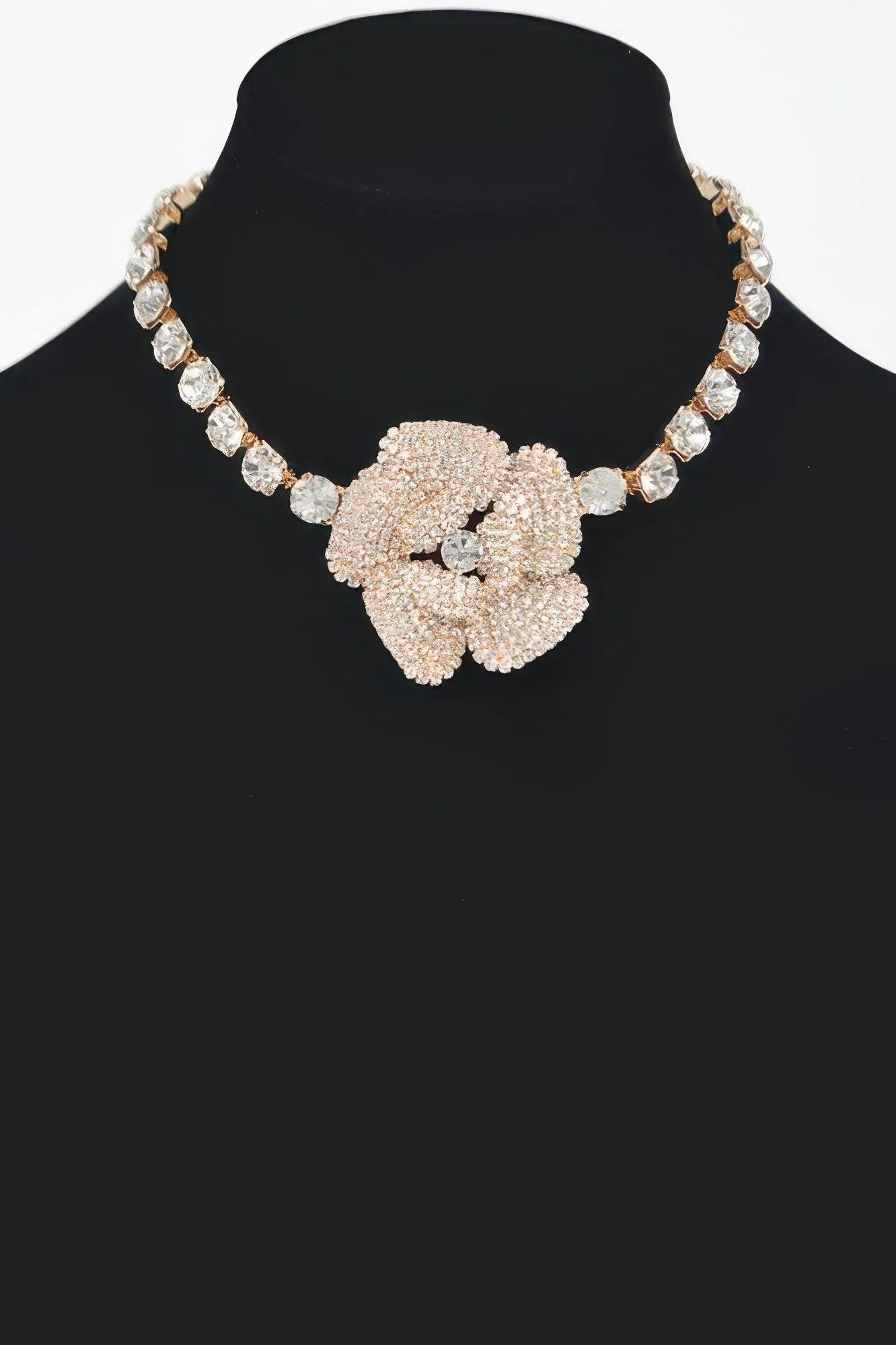 GRAMERCY PARK Rhinestone Faux Pearl Flower Choker: BYMANYC ® New York by BYMANYC ® New York