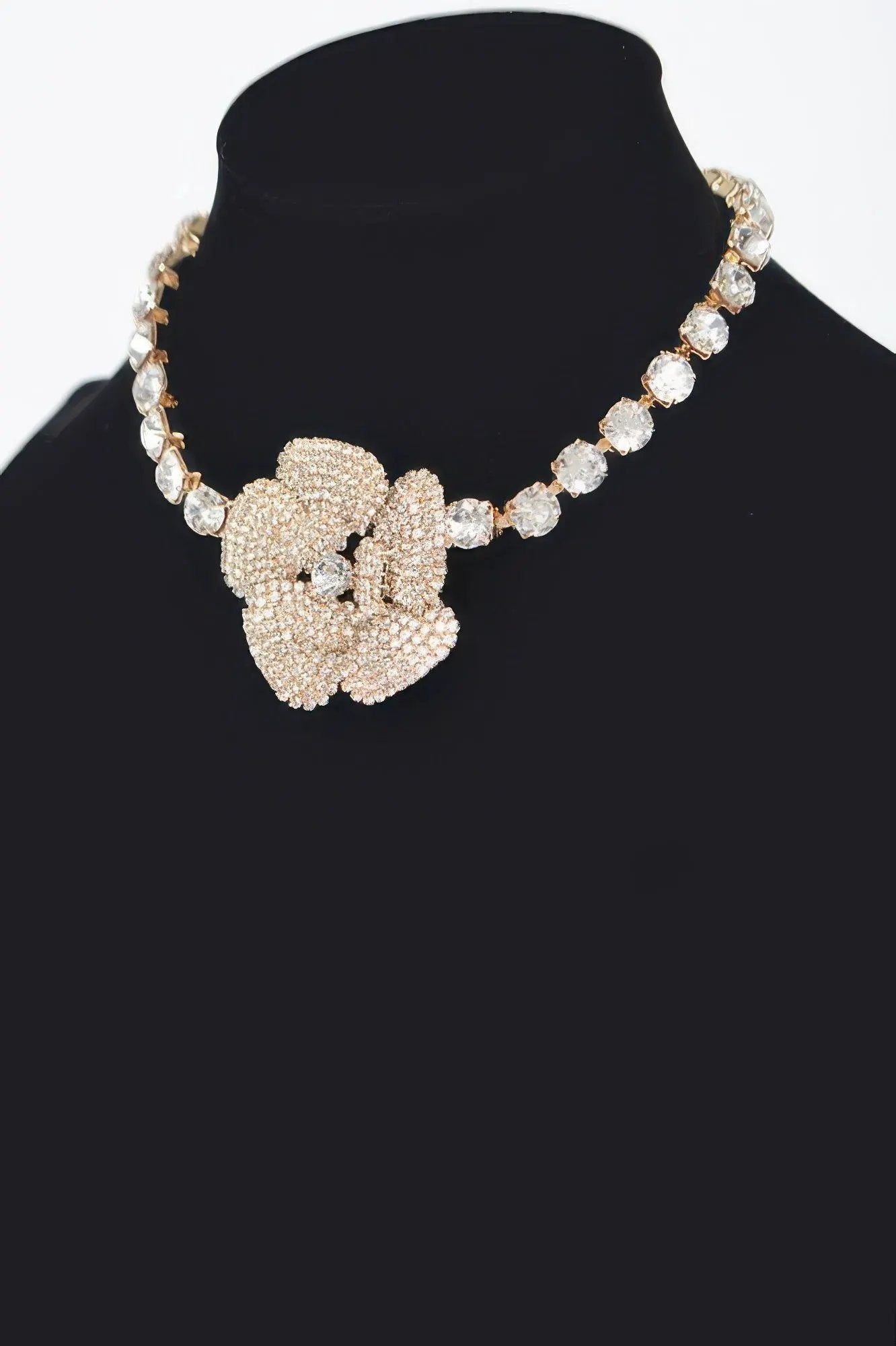 GRAMERCY PARK Rhinestone Faux Pearl Flower Choker: BYMANYC ® New York by BYMANYC ® New York