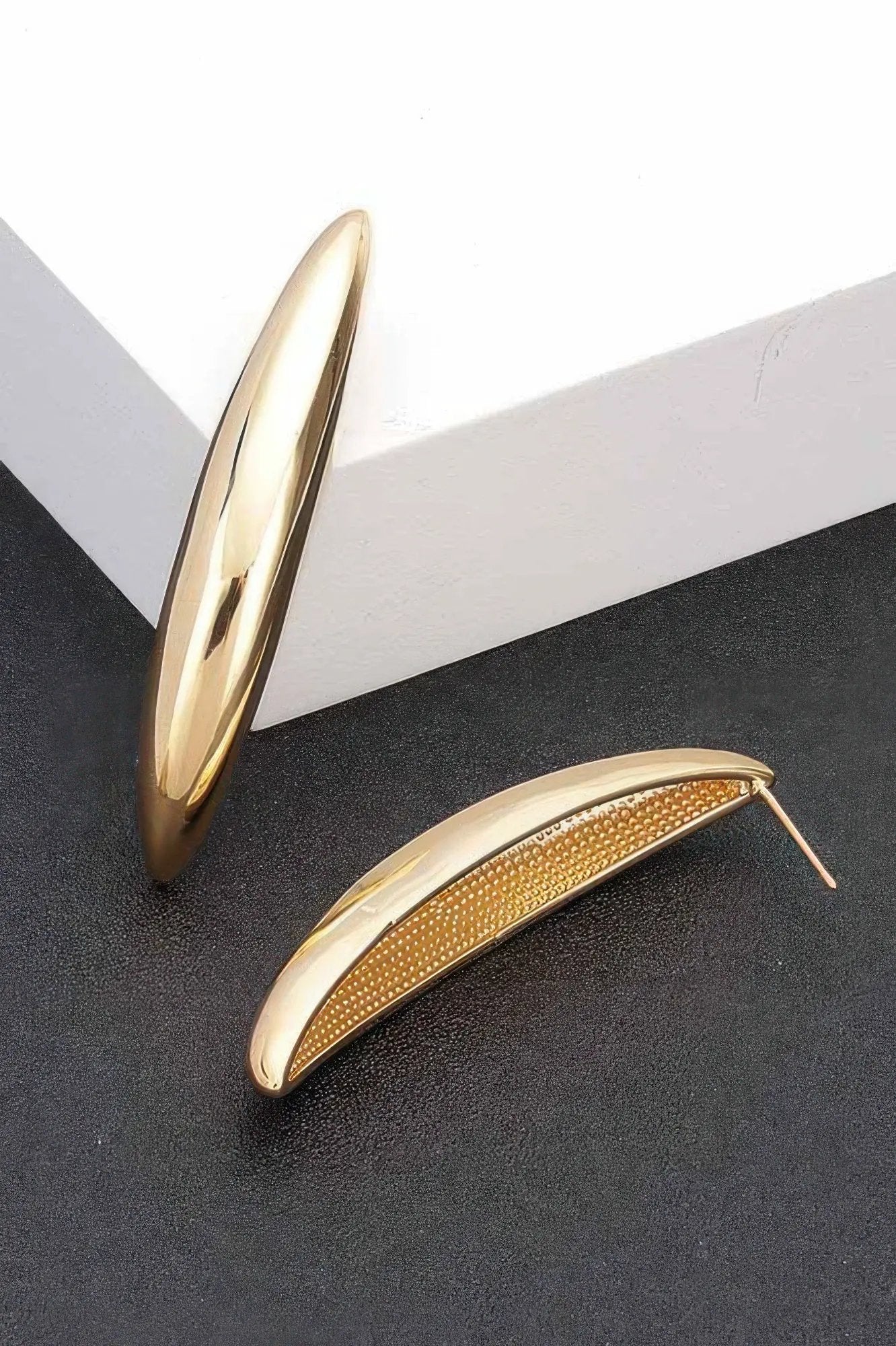 GUGGENHEIM Curved Metal Vintage Stud Earrings: BYMANYC ® New York by BYMANYC ® New York