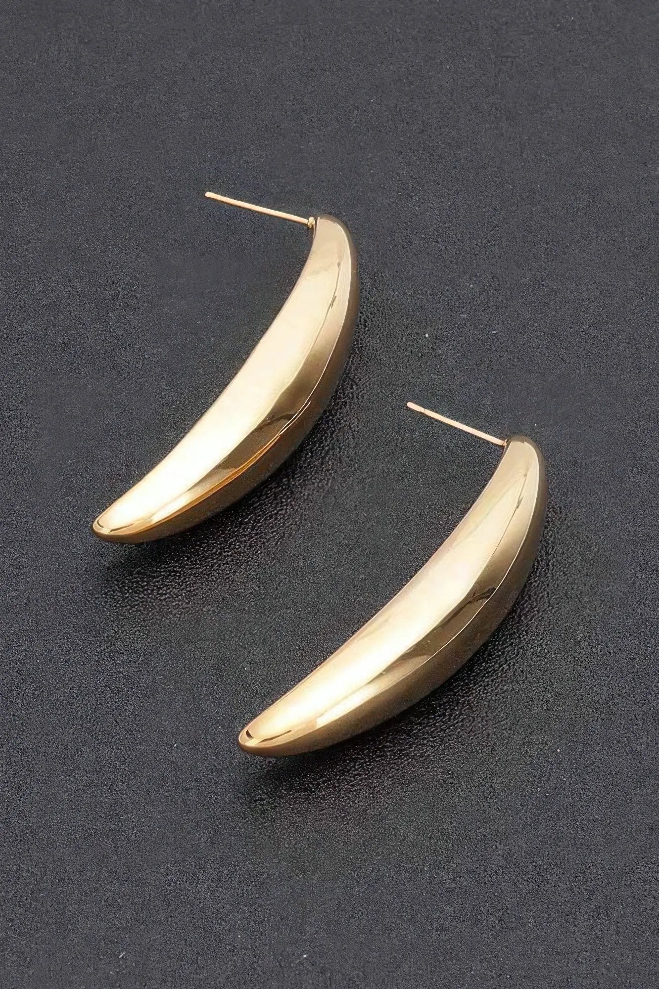 GUGGENHEIM Curved Metal Vintage Stud Earrings: BYMANYC ® New York by BYMANYC ® New York