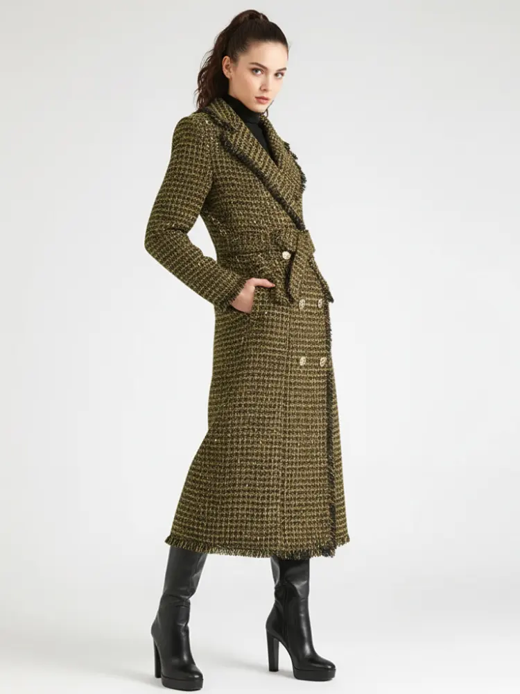 Golden Plaid Trench Coat, Upper East Side | Women - BYMANYC ® New York by BYMANYC ® New York