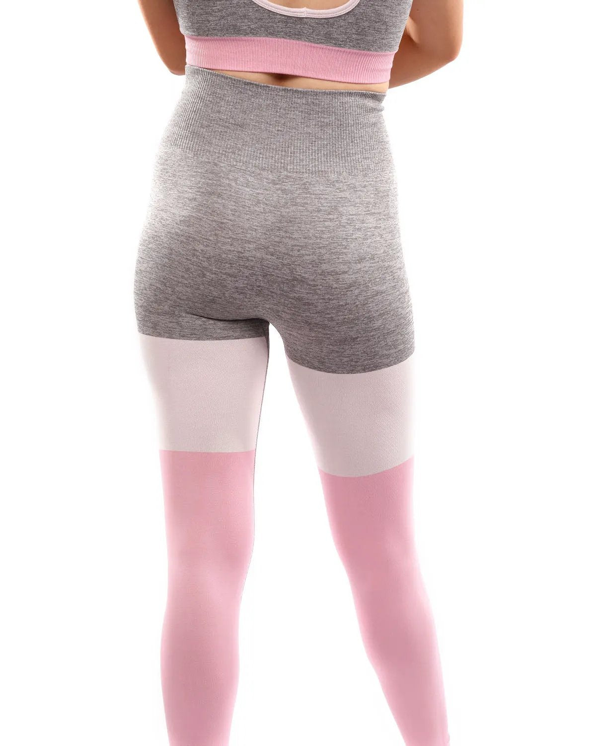 Graca Seamless Leggings - Grey With Pink & White by Savoy Active