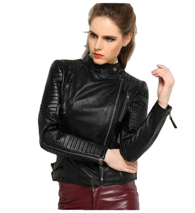 Grandeur 100% Real Sheepskin Coat Female Genuine Leather Jacket by Inland Leather Co.