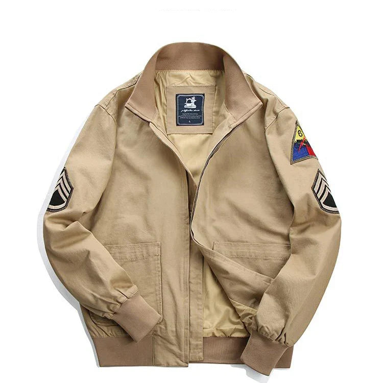 Fury Brad Pitt WW2 US Army Military Tanker Jackets Khaki Cotton Field Combat Outwear Uniforms Spring Autumn Lightweight Coats-5