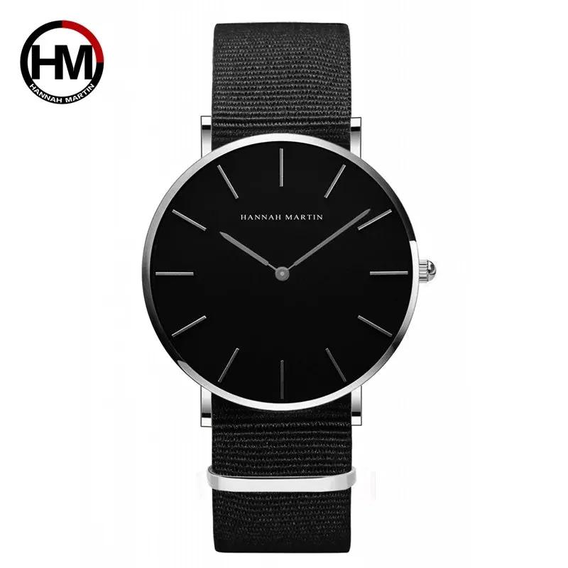 Japan Quartz Movt Unisex Waterproof Black Nylon Sport Casual Watches Wristwatch by Equanimity Essence.