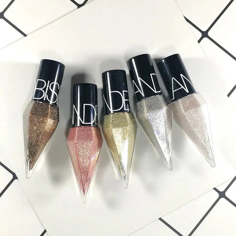 New Professional Shiny Eye Liners Cosmetics for Women Pigment Silver Rose Gold Color Liquid Glitter Eyeliner Cheap Makeup by KEMZLA Store