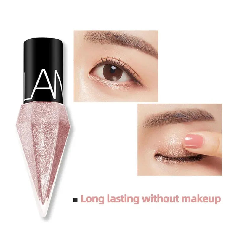 New Professional Shiny Eye Liners Cosmetics for Women Pigment Silver Rose Gold Color Liquid Glitter Eyeliner Cheap Makeup by KEMZLA Store