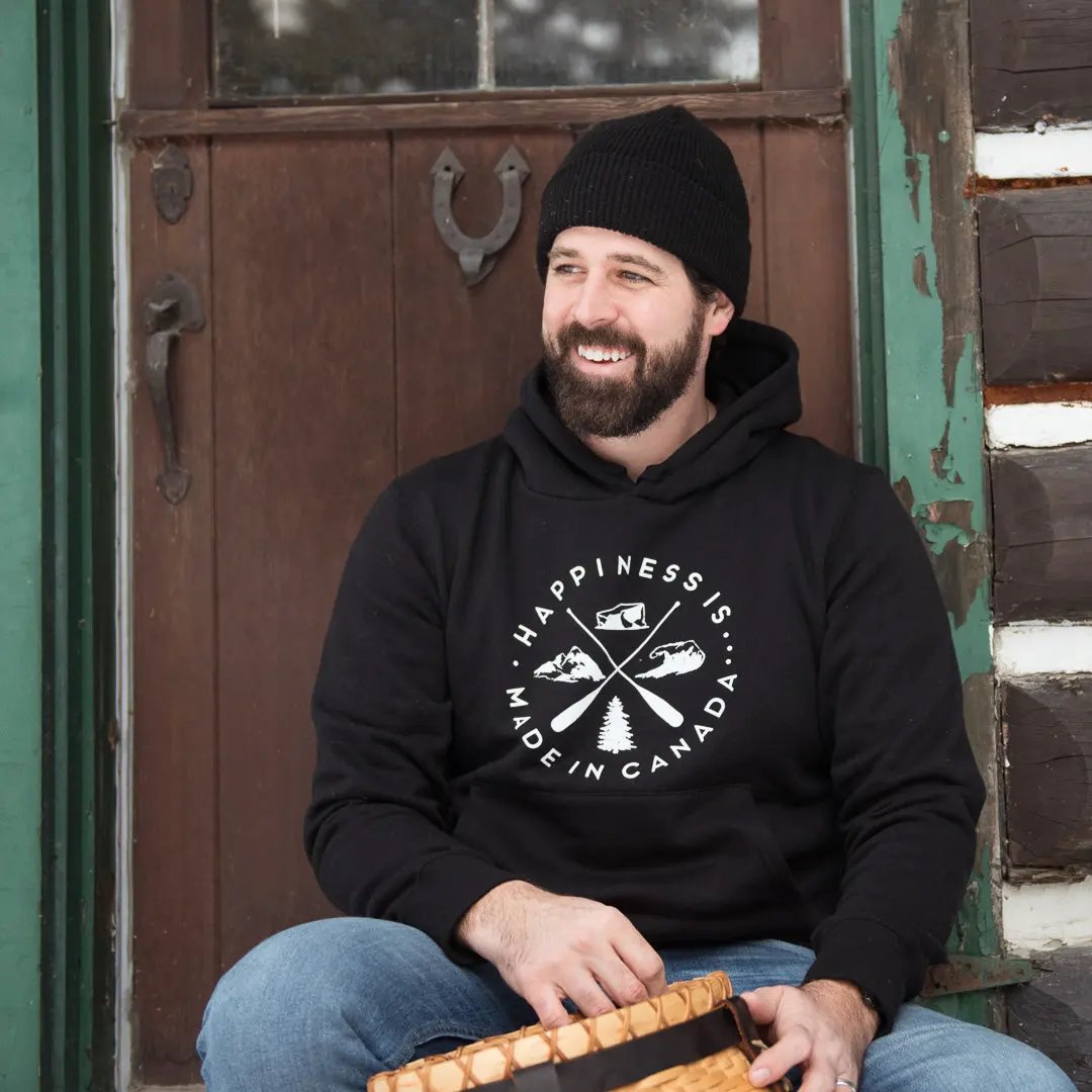 Unisex Crest Hoodie Jet Black by Canada Collection