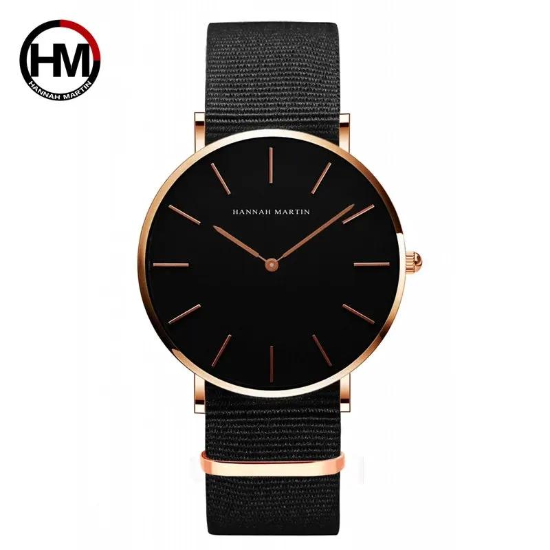 Japan Quartz Movt Unisex Waterproof Black Nylon Sport Casual Watches Wristwatch by Equanimity Essence.