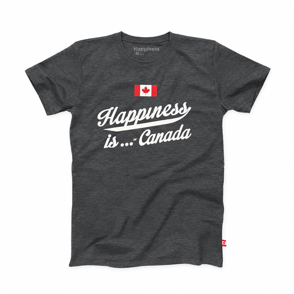 Men's Canada Flag T-shirt, Heather Charcoal-0