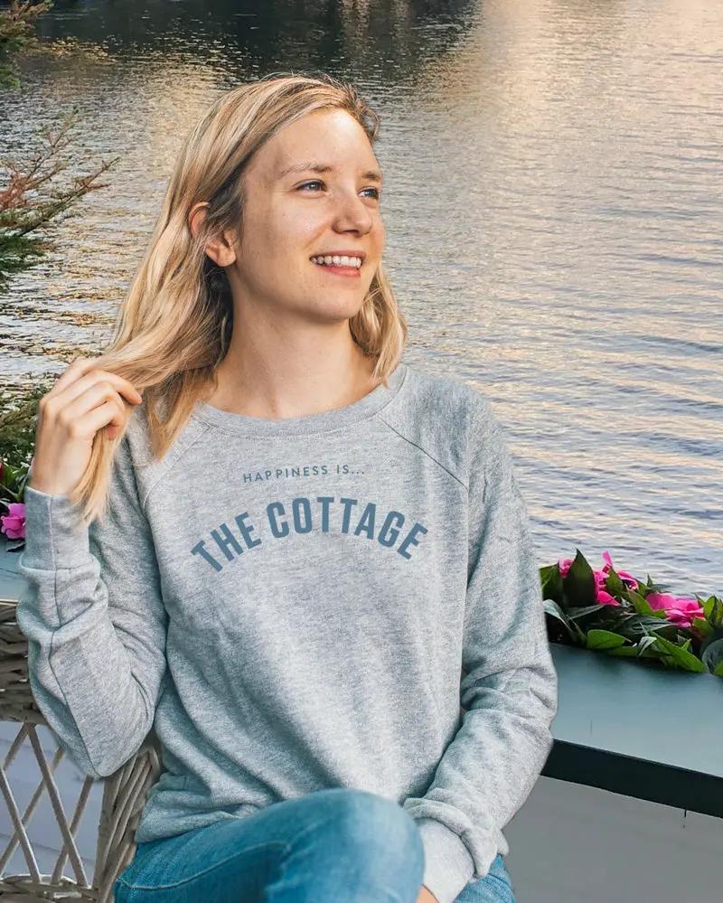 Women's Cottage Collegiate Crew Sweatshirt, Heather Grey by Cottage Collection