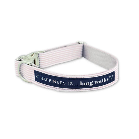Dog Long Walks Striped Pink Collar by Pets Collection