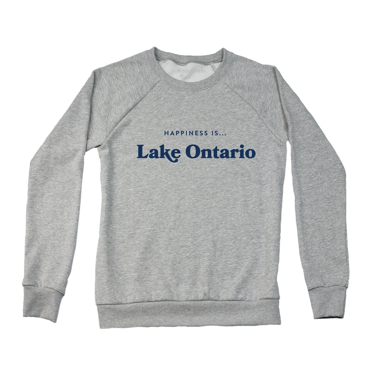 Women's Lake Ontario Crew Sweatshirt, Heather Grey with Blue by Canada Collection