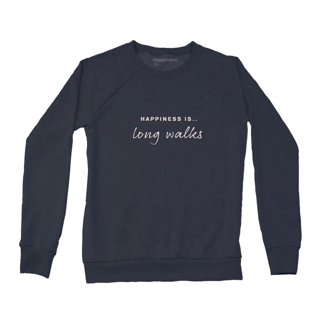 Women's Long Walks Crew Sweatshirt, True Navy by Running Collection