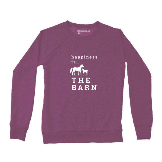 Women's Barn Crew Sweatshirt, Plum by Equestrian