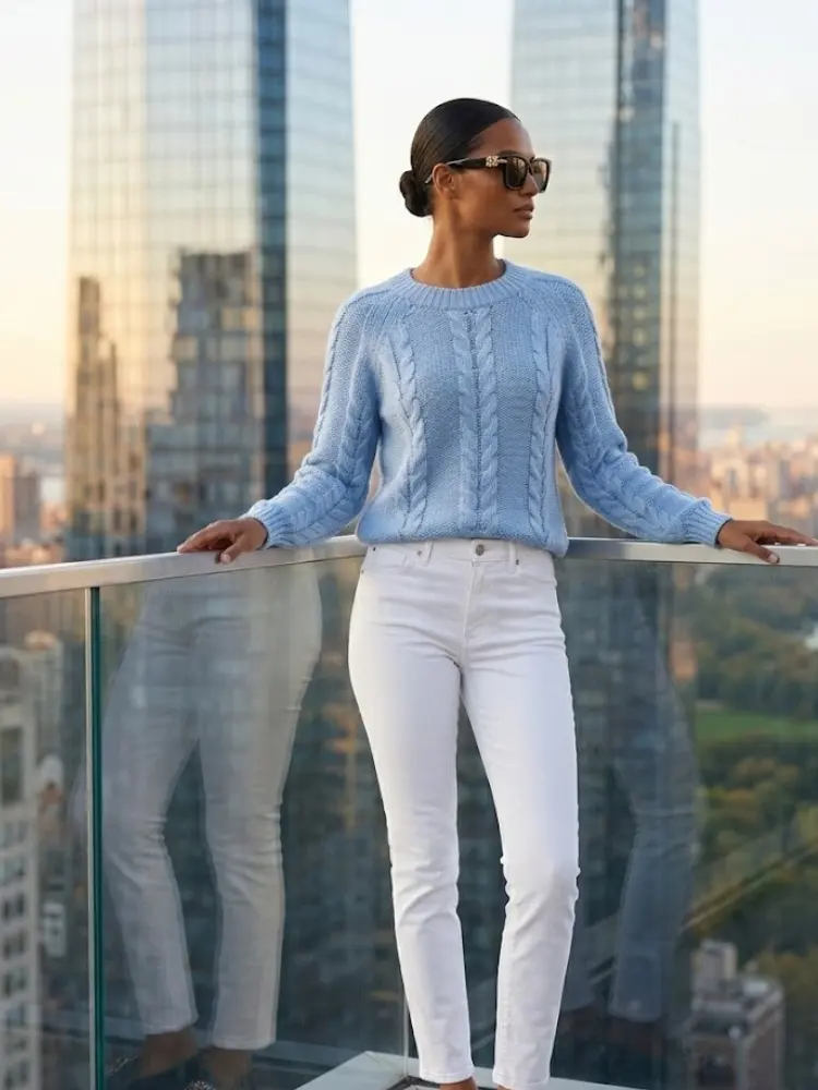HUDSON Women's Cable-Knit Sweater Prêt-à-Porter BYMANYC ® New York by BYMANYC ® New York