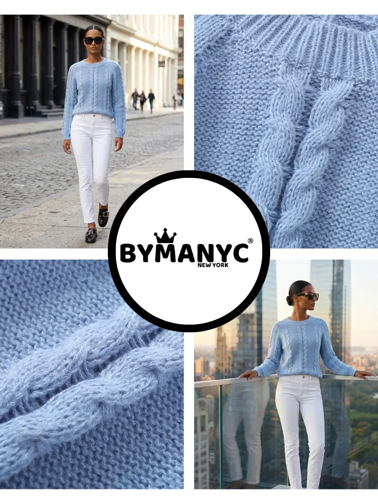 HUDSON Women's Cable-Knit Sweater Prêt-à-Porter BYMANYC ® New York by BYMANYC ® New York