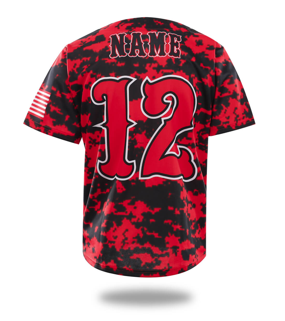 Custom Red Camo Baseball Jersey-1