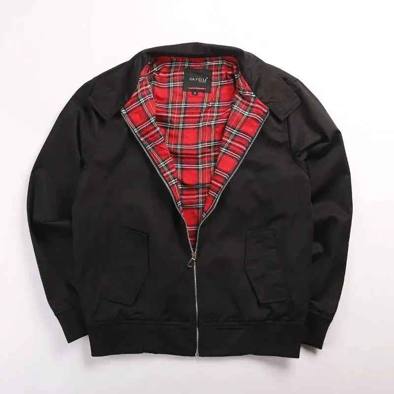 Men jacket autumn thin EU size vintage classic bomber coat inner plaid jacket by Vimost Shop