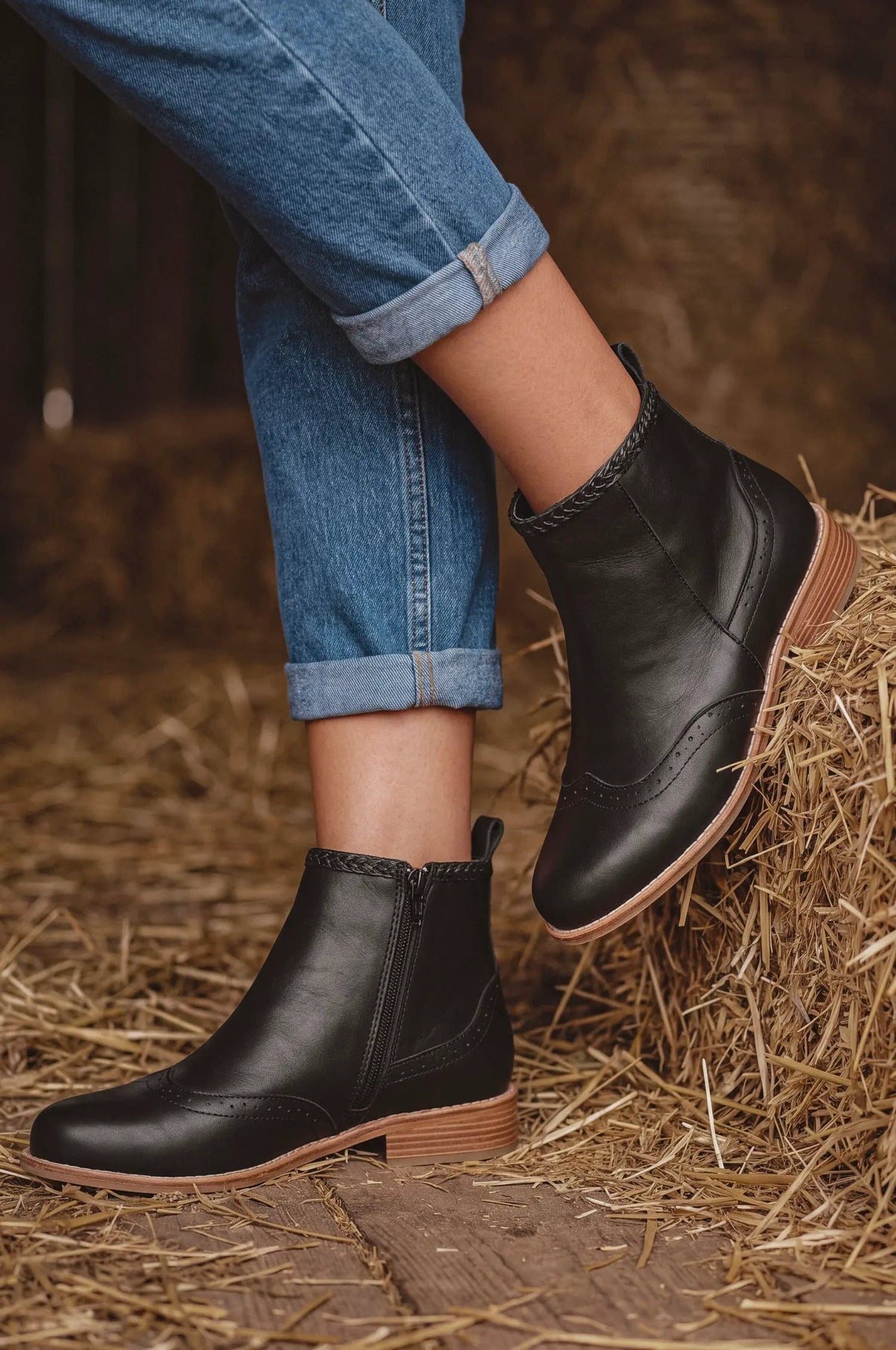 Heritage Brogue Chelsea Leather Boots by ELF