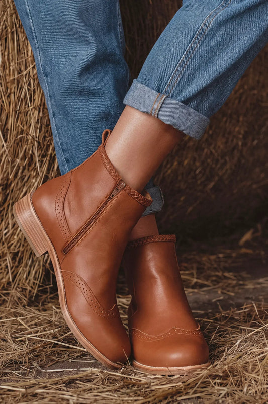 Heritage Brogue Chelsea Leather Boots by ELF