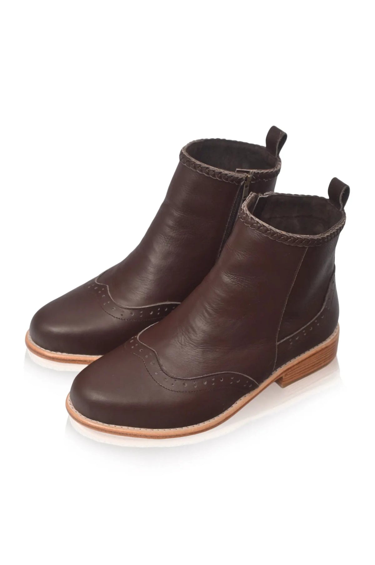 Heritage Brogue Chelsea Leather Boots by ELF
