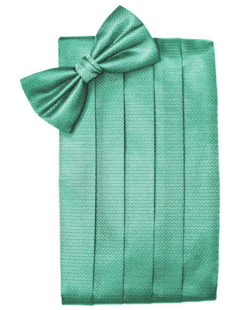 Set Herringbone Cummerbund & Bow Tie by Tux-USA