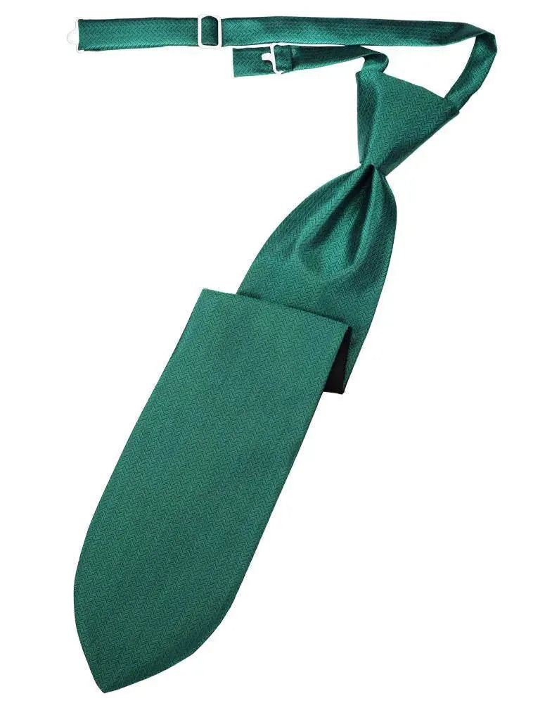 Necktie Herringbone Formal Poly Woven Pre-Tied Assorted Colors by Tux-USA