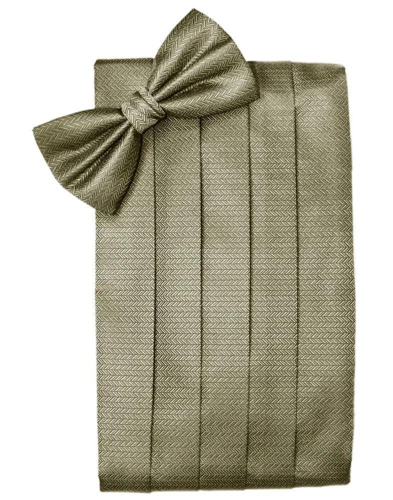 Set Herringbone Cummerbund & Bow Tie by Tux-USA