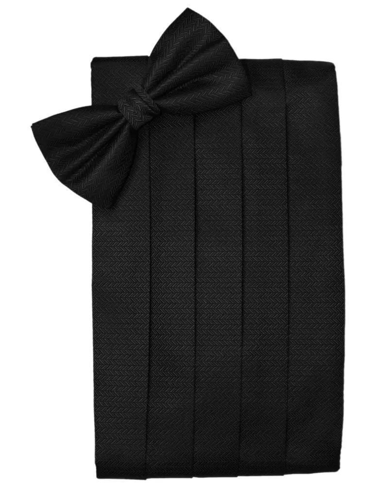 Set Herringbone Cummerbund & Bow Tie by Tux-USA