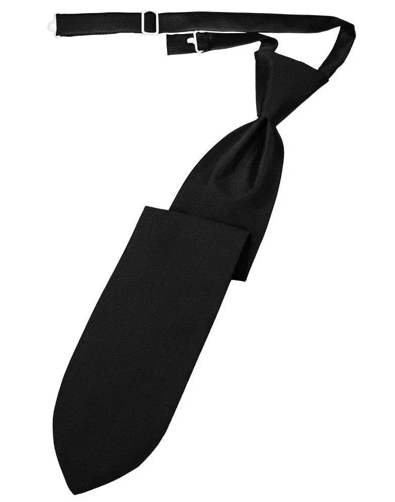 Necktie Herringbone Formal Poly Woven Pre-Tied Assorted Colors by Tux-USA