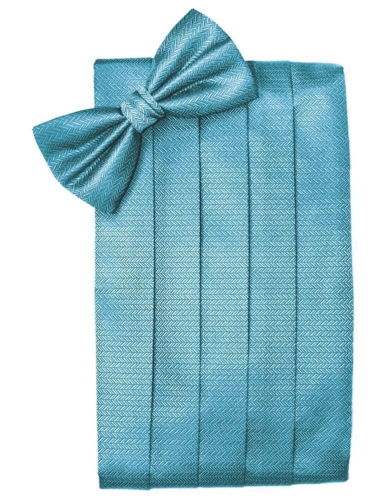 Set Herringbone Cummerbund & Bow Tie by Tux-USA