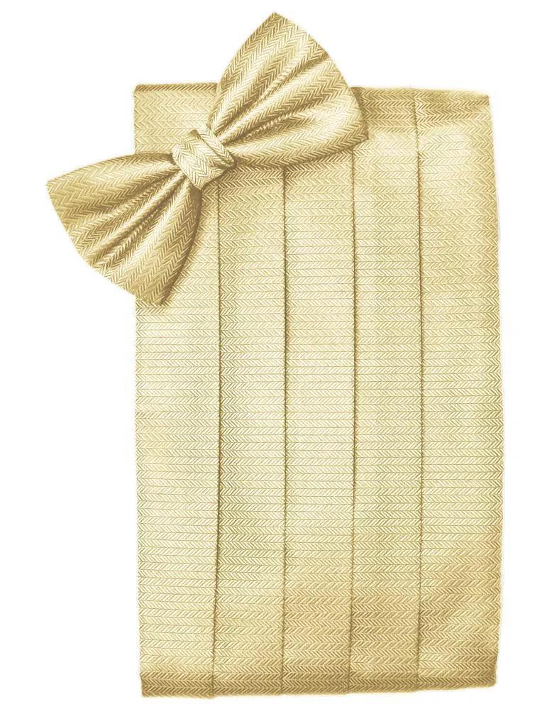 Set Herringbone Cummerbund & Bow Tie by Tux-USA