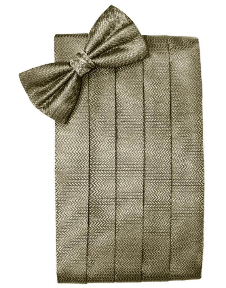 Set Herringbone Cummerbund & Bow Tie by Tux-USA