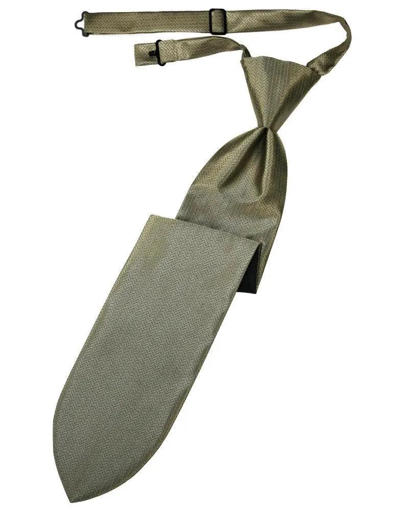 Necktie Herringbone Formal Poly Woven Pre-Tied Assorted Colors by Tux-USA