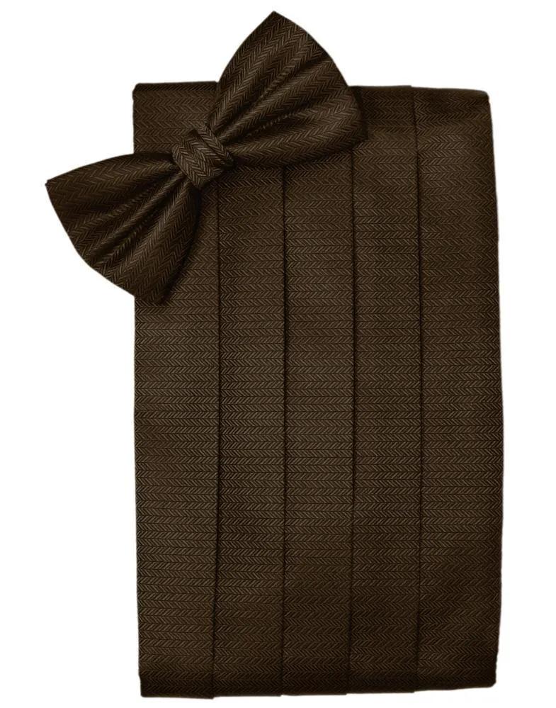 Set Herringbone Cummerbund & Bow Tie by Tux-USA