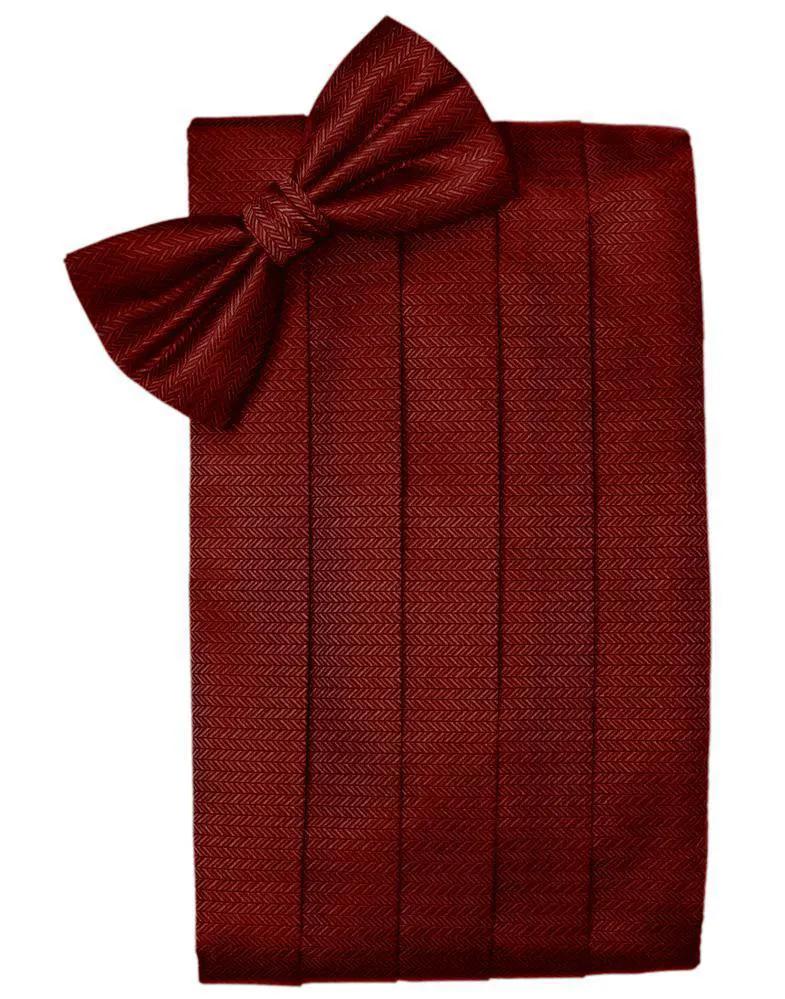Set Herringbone Cummerbund & Bow Tie by Tux-USA