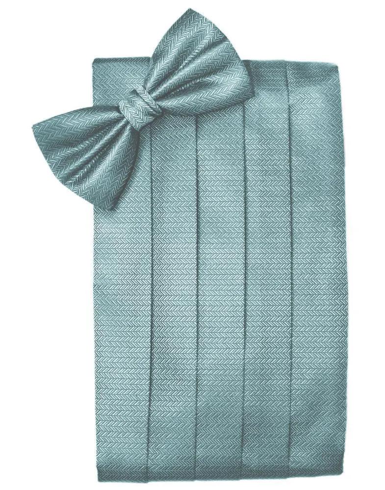 Set Herringbone Cummerbund & Bow Tie by Tux-USA