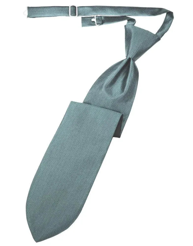 Necktie Herringbone Formal Poly Woven Pre-Tied Assorted Colors by Tux-USA