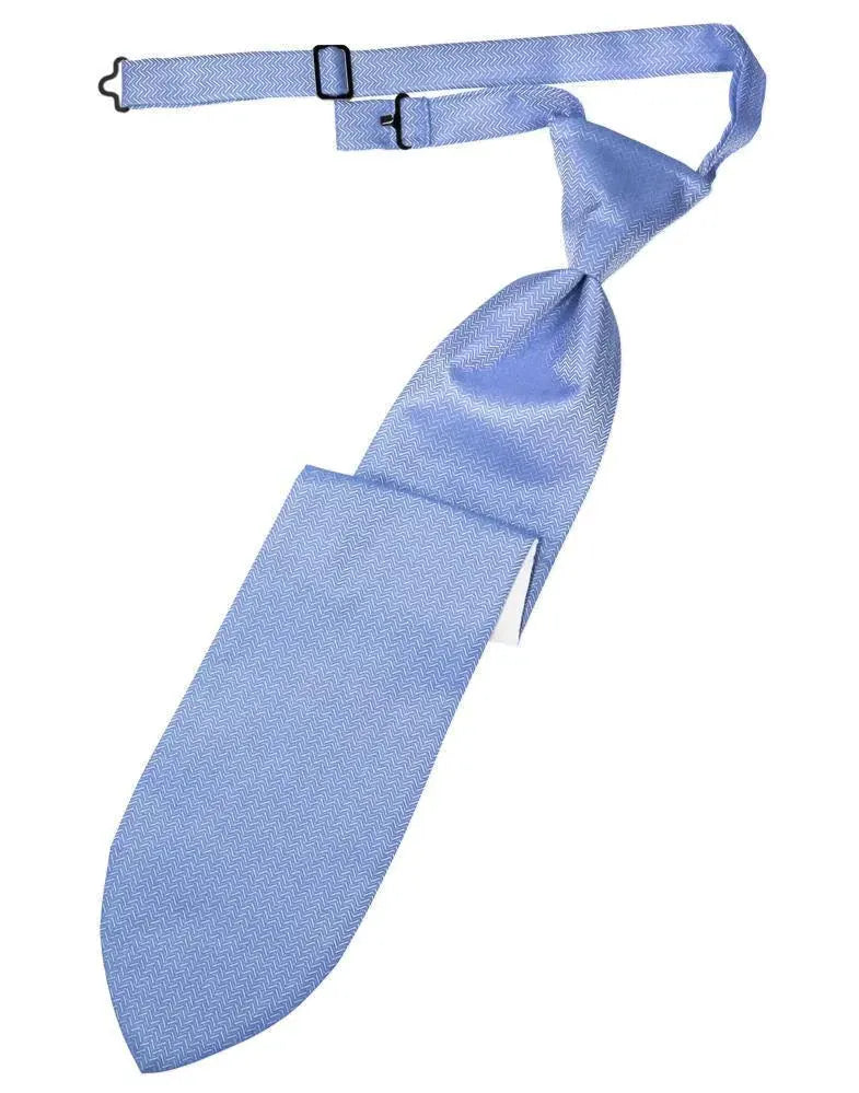 Necktie Herringbone Formal Poly Woven Pre-Tied Assorted Colors by Tux-USA
