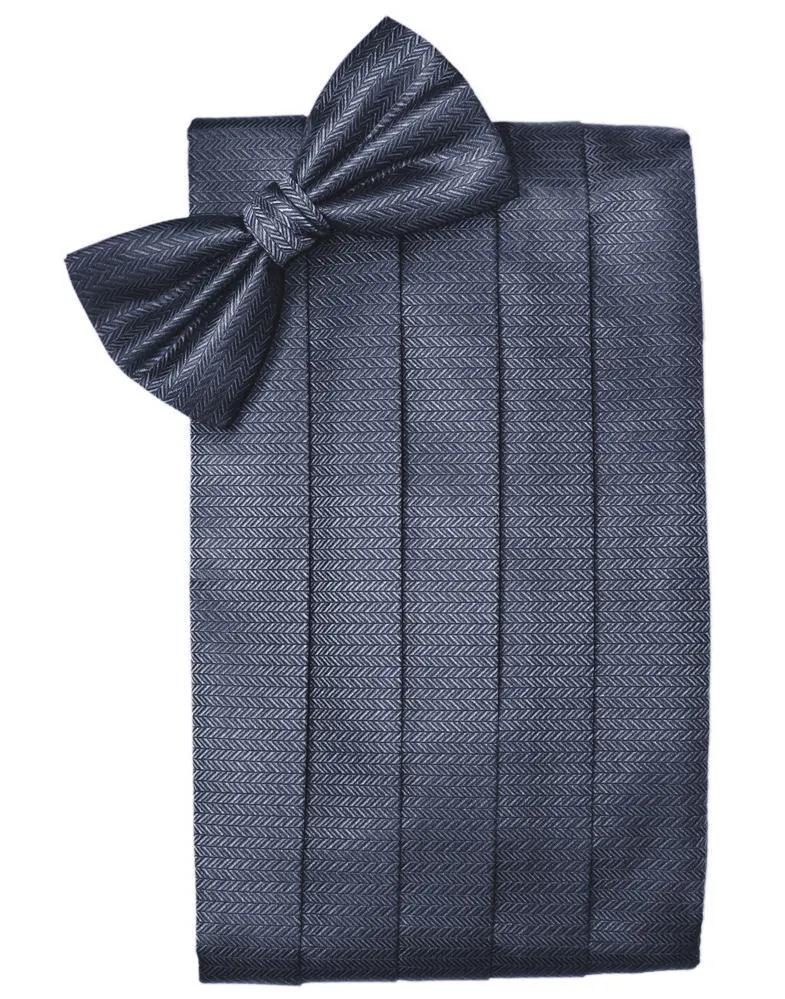 Set Herringbone Cummerbund & Bow Tie by Tux-USA