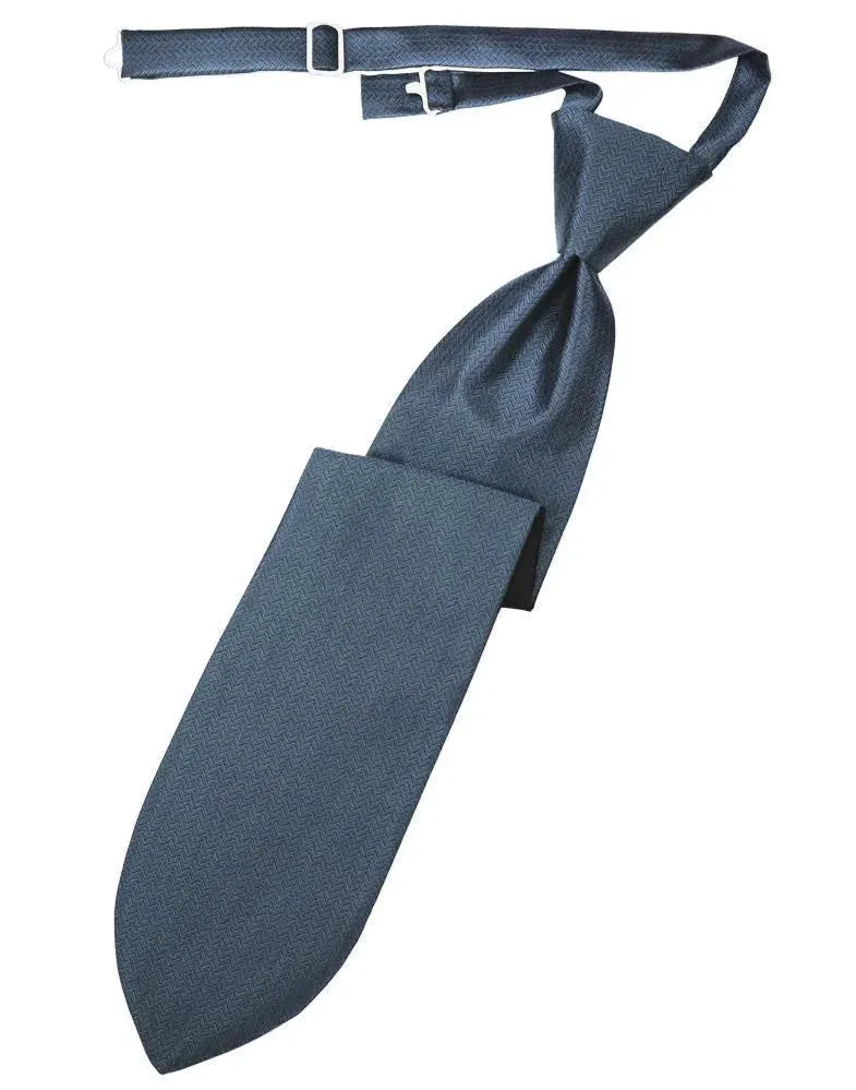 Necktie Herringbone Formal Poly Woven Pre-Tied Assorted Colors by Tux-USA
