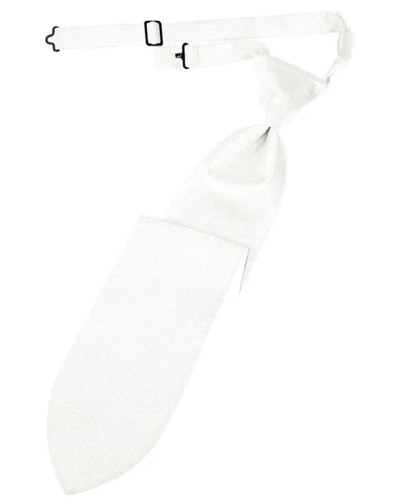 Necktie Herringbone Formal Poly Woven Pre-Tied Assorted Colors by Tux-USA