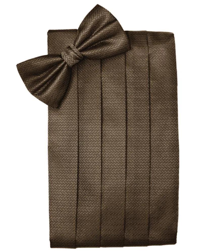 Set Herringbone Cummerbund & Bow Tie by Tux-USA