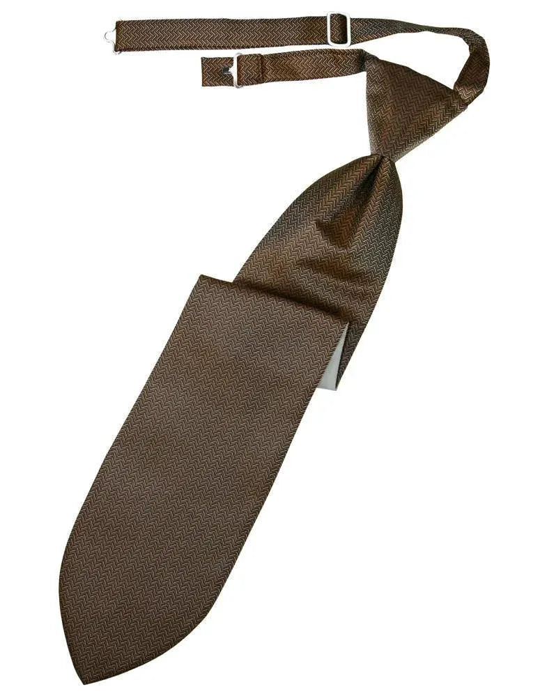 Necktie Herringbone Formal Poly Woven Pre-Tied Assorted Colors by Tux-USA