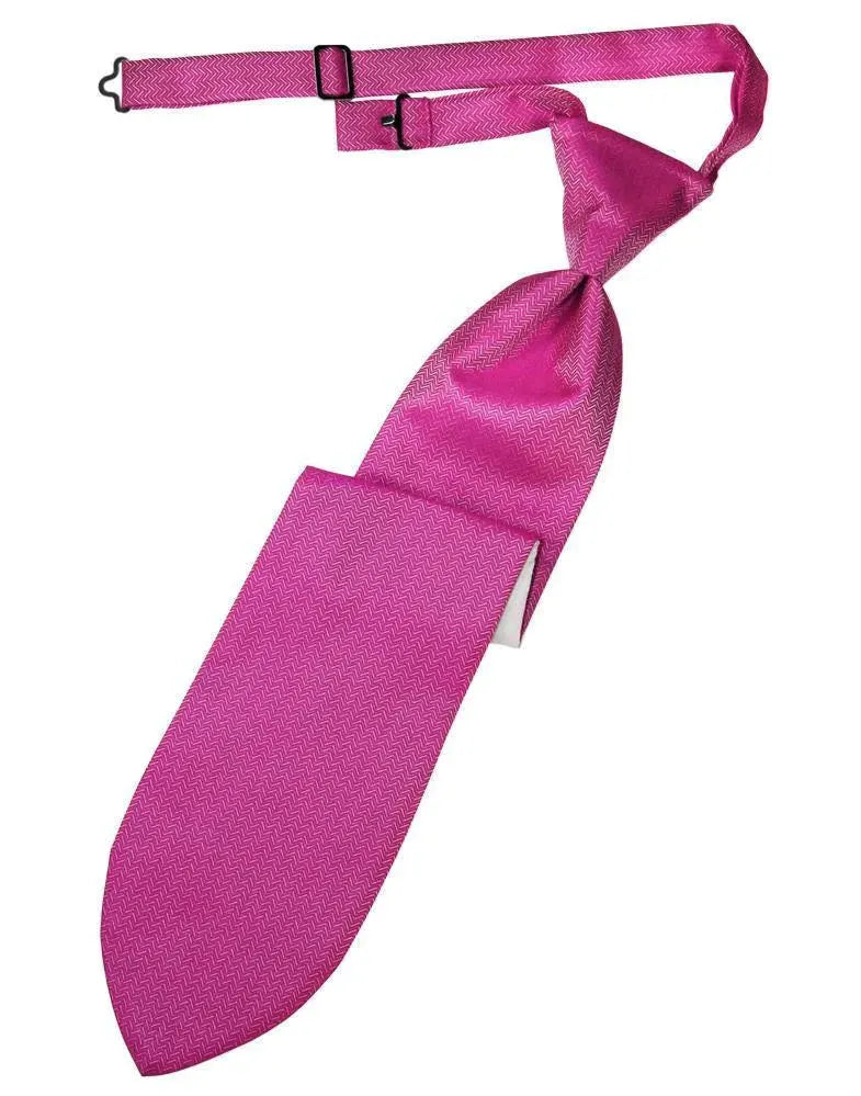 Necktie Herringbone Formal Poly Woven Pre-Tied Assorted Colors by Tux-USA