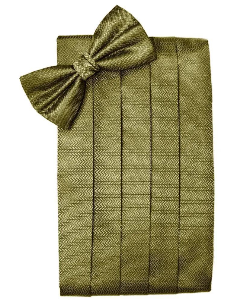 Set Herringbone Cummerbund & Bow Tie by Tux-USA